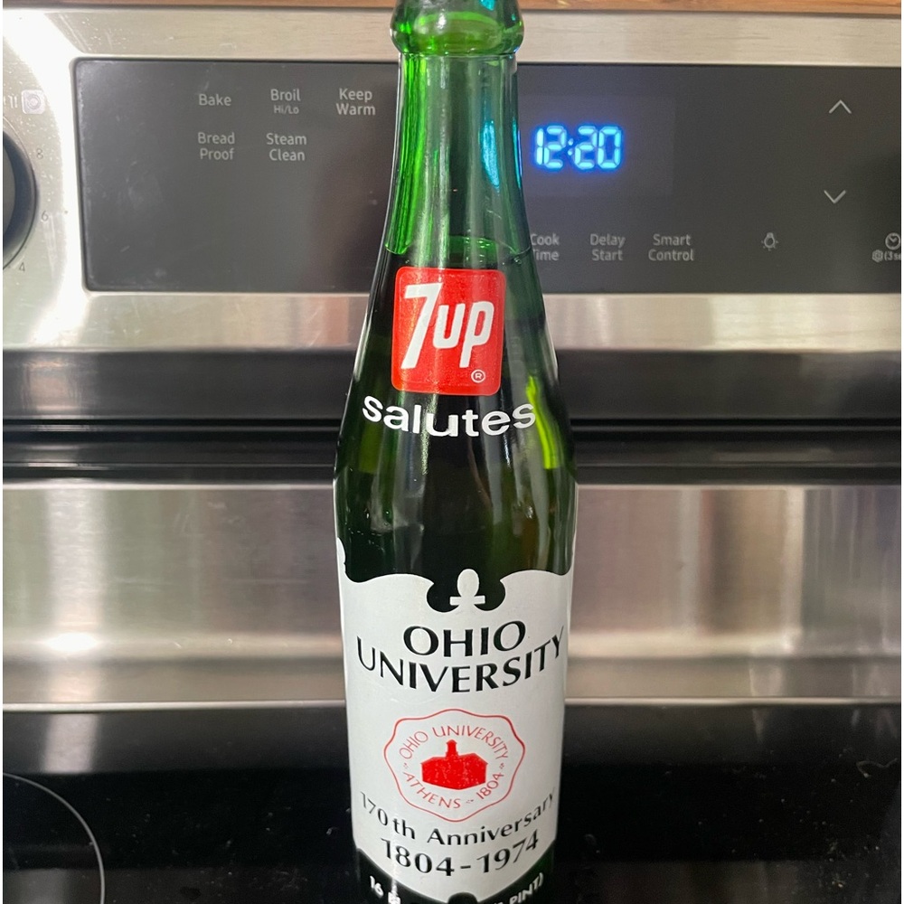 Vintage 7Up Ohio University Commemorative Bottle 1974